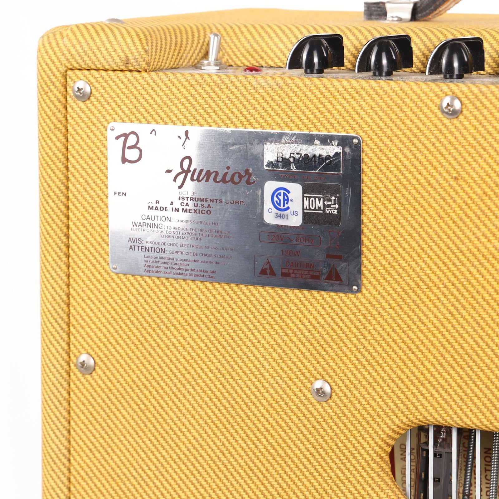 Fender Blues Junior Lacquered Tweed Combo Amplifier 2013 - Image 4